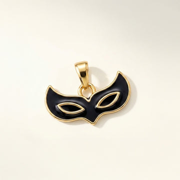 Face Mask Pendant - 24K Gold Tone