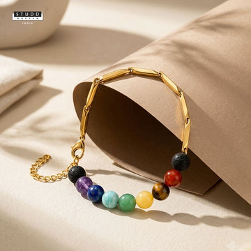 7 Chakra 24K Gold-Toned Rice Bracelet
