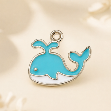 Blue Dolphin Pendant - 24K Gold Tone