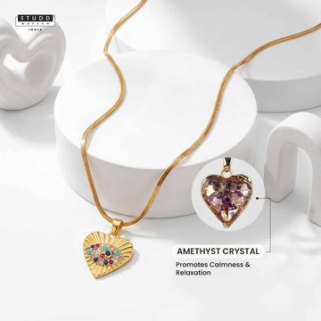 Crystal Pendant Eye of Affection - 24K Gold Plated