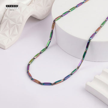 Multi-Coloured Rice Chain 3MM