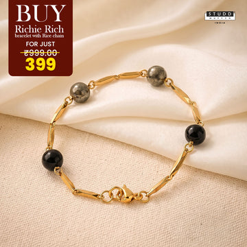 Richie Rich Beaded Rice 24K Gold-Toned Chain Bracelet