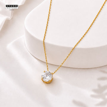 SOLITAIRE PENDANT-24K GOLD PLATED