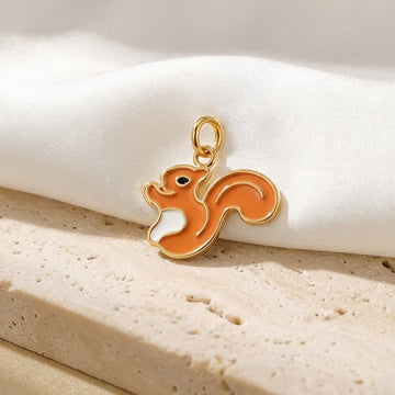 Squirrel Pendant - 24K Gold Tone