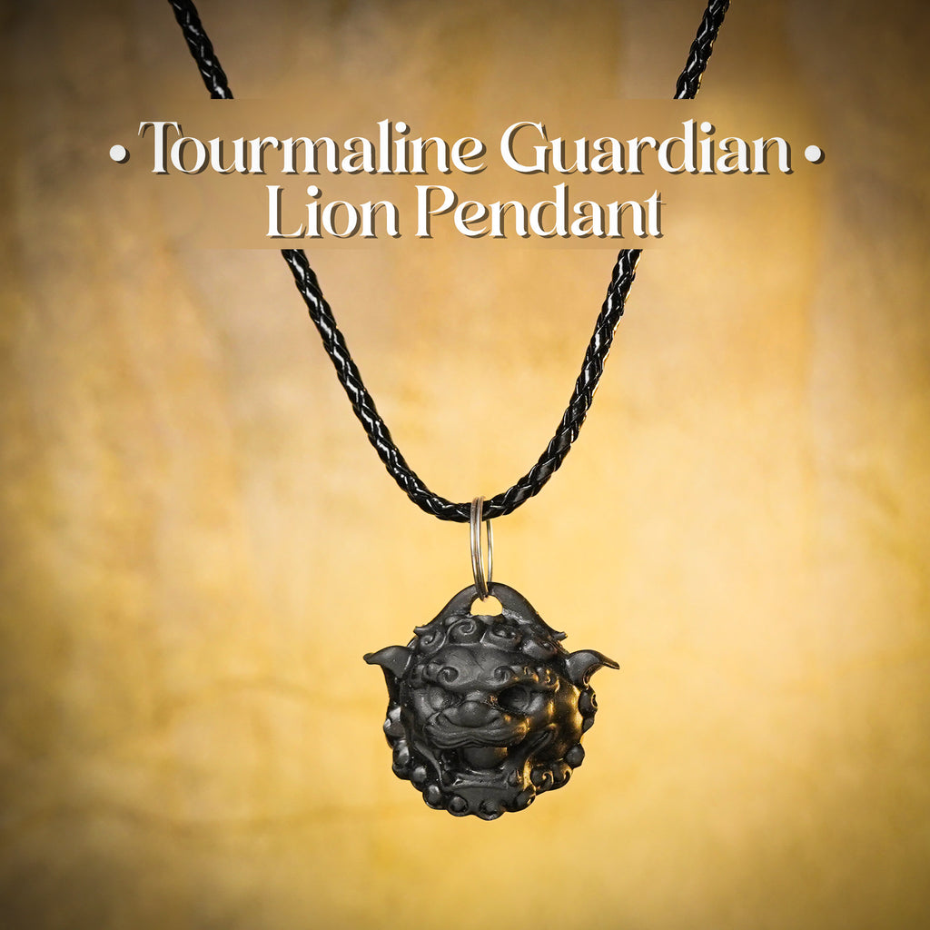 Tourmaline Guardian Lion Pendant