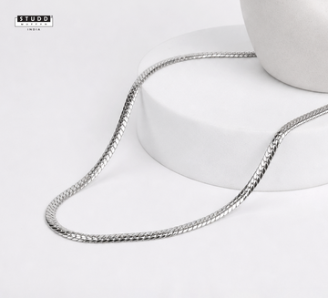 Silver Flat Curb Chain ( 55cm ) 3MM