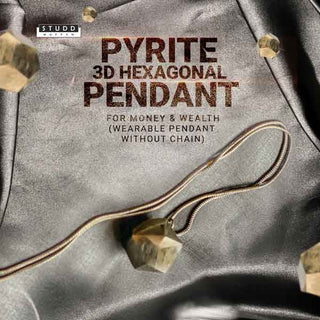 Pyrite 3d hexagonal Pendant  (Without Chain)