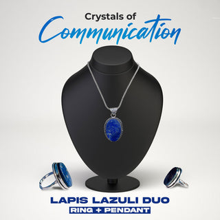 Crystals of Communication( Lapis Lazuli Pendant & Lapis Lazuli Ring )