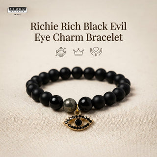 Richie Rich Black Evil Eye Charm Bracelet