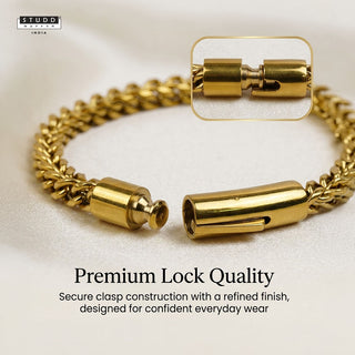 Cuban Wheat Bracelet – 24K Gold Tone