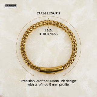 Cuban Wheat Bracelet – 24K Gold Tone