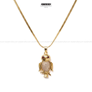 The Protection OWL pendant - 24k Gold Tone Plated [ With Chain ]