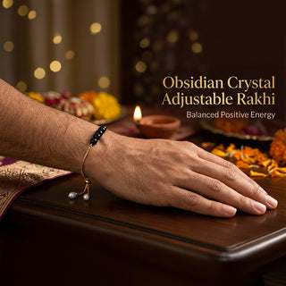 Obsidian Crystal Adjustable Rakhi
