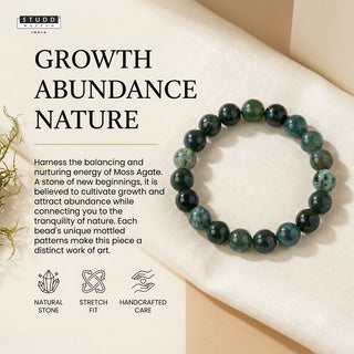 Moss Agate Crystal Bracelet