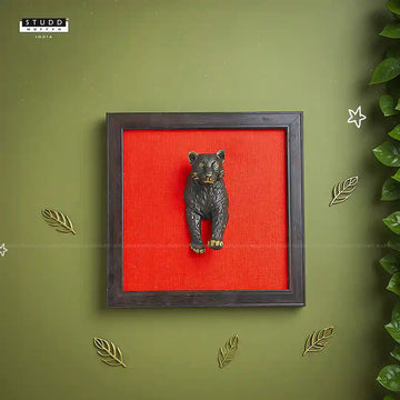 3D Pyrite Leopard Wall Art [Complimentary Wooden Frame]