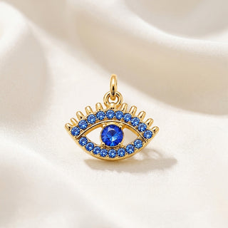 Blue Evil Eye Pendant - 24k Gold Tone