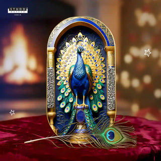 Pyrite–Lapis Peacock Frame [ Capsule Shape ]