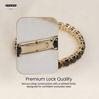 Midnight Tennis Bracelet – 24K Gold Tone