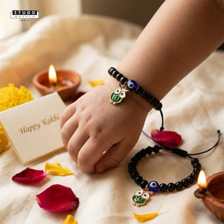 Nazaria Green Owl Pendant Kids Rakhi