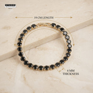 Midnight Tennis Bracelet – 24K Gold Tone
