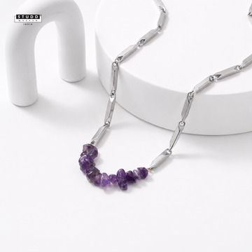 Inner Peace Amethyst Crystal Chips Chain Necklace