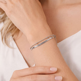 Dual Snake Satellite Bracelet [ Silver ]