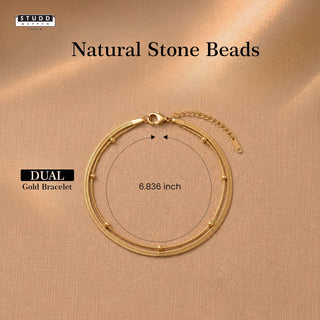 Dual Snake Satellite Bracelet [Gold ]