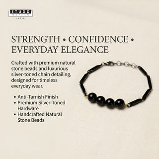 Obsidian Crystal Black Rice Bracelet