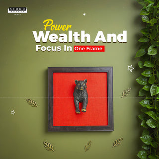 3D Pyrite Leopard Wall Art [Complimentary Wooden Frame]