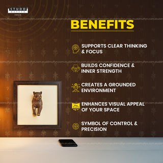 3D Tiger Eye Leopard Wall Art [Complimentary Wooden Frame]