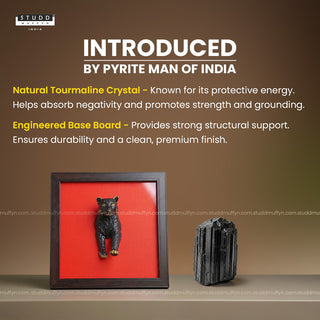 3D Tourmaline Leopard Wall Art [Complimentary Wooden Frame]