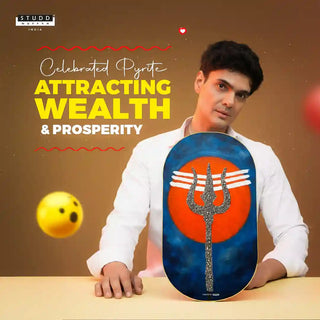 Mahadev Trishul Pyrite Frame [ Capsule Shape ]