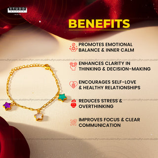 3 Star Gold Chain Crystal Bracelet