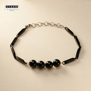 Obsidian Crystal Black Rice Bracelet