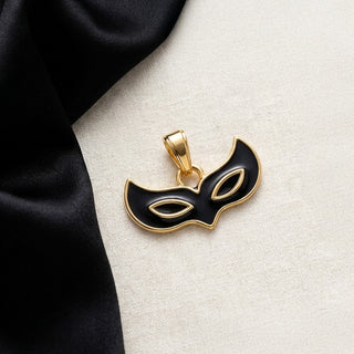 Face Mask Pendant - 24K Gold Tone