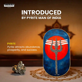 Mahadev Trishul Pyrite Frame [ Capsule Shape ]