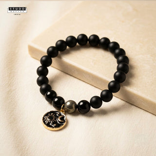 Richie Rich Black Bead Galaxy Charm Bracelet