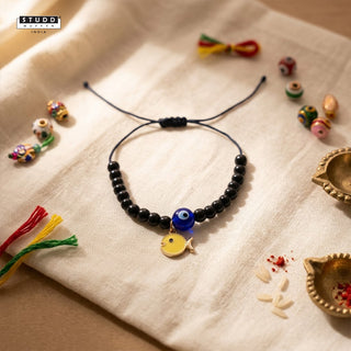 Nazaria Yellow Fish Pendant Kids Rakhi