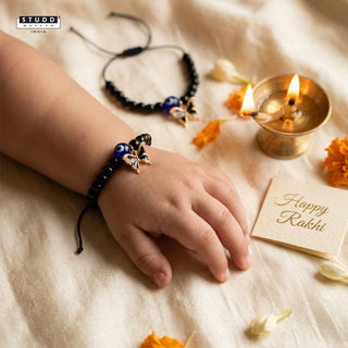 Nazaria Black Butterfly Pendant Kids Rakhi