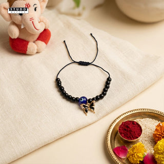 Nazaria Black Butterfly Pendant Kids Rakhi