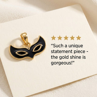 Face Mask Pendant - 24K Gold Tone
