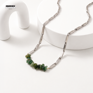 Alchemy Green Aventurine Crystal Rice Chain Necklace