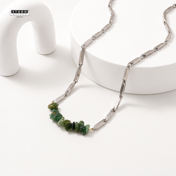 Alchemy Green Aventurine Crystal Rice Chain Necklace