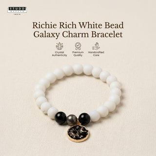 Richie Rich White Bead Galaxy Charm Bracelet