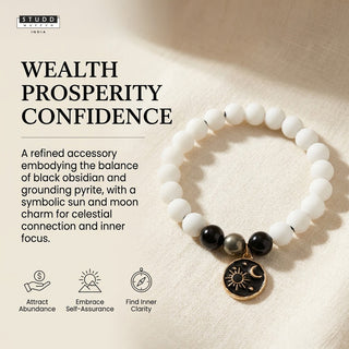 Richie Rich White Bead Galaxy Charm Bracelet