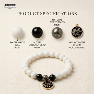 Richie Rich White Bead Galaxy Charm Bracelet