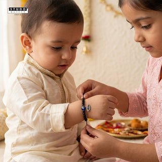 Nazaria Blue Evil Eye Pendant Kids Rakhi