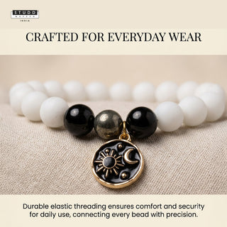 Richie Rich White Bead Galaxy Charm Bracelet
