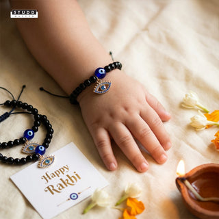 Nazaria Blue Evil Eye Pendant Kids Rakhi