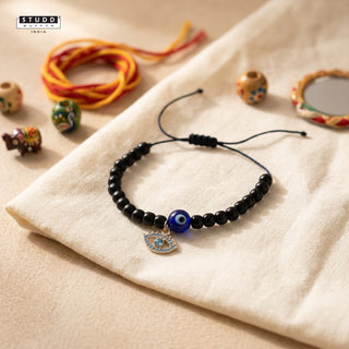 Nazaria Blue Evil Eye Pendant Kids Rakhi